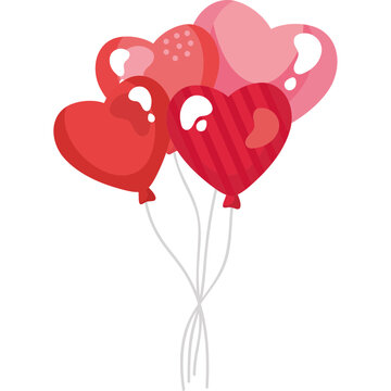 Naklejka hearts love balloons helium