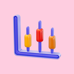 chart-candlestick icon 3d render concept for financial and stock markets investment trading
