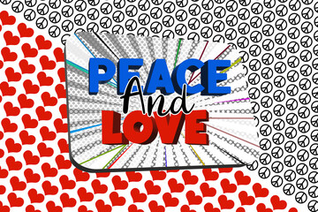Peace and Love  Text 3D Pop