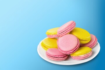 Homemade tasty sweet macaroons in different colors