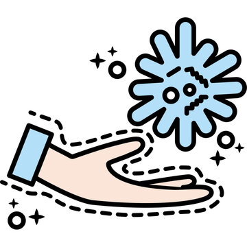 hand lifting covid19 particle