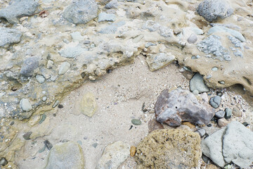 The rocks on the seashore