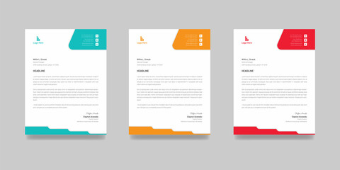 Corporate letterhead creative business official shape layout advertising promotional minimal a4 size letterhead design Illustration vector