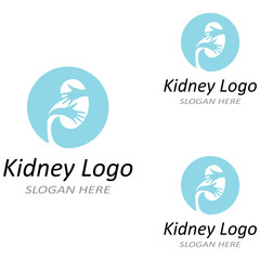 Kidney health and kidney care logo using icon design concept vector illustration