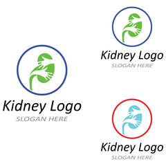 Kidney health and kidney care logo using icon design concept vector illustration