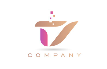 17 number icon logo for company and business with dots design. Creative template in purple and brown color