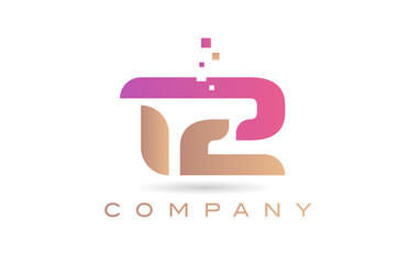 12 number icon logo for company and business with dots design. Creative template in purple and brown color