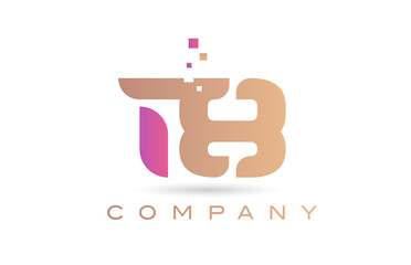 18 number icon logo for company and business with dots design. Creative template in purple and brown color