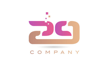 29 number icon logo for company and business with dots design. Creative template in purple and brown color