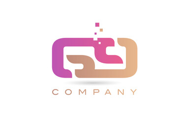 69 number icon logo for company and business with dots design. Creative template in purple and brown color