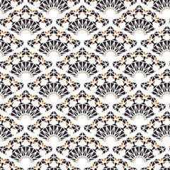 Abstract oriental seamless pattern, colorful tiles, background design - great for textiles, wallpaper, wrapping - vector design