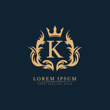 Letter K Logo Hotel, Cosmetics, Spa. Resorts and Restaurants. Luxury, Royal, Decoration, Boutique. Interior Icon. Fashion, Jewelry, Beauty Salon.