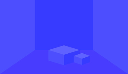 Fototapeta premium Blue stage, square podium, vector background