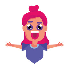 Isolated happy girl avatar cartoon Vector