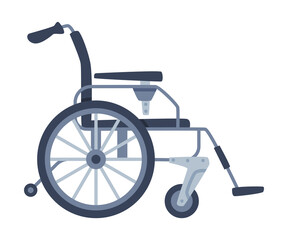 Wheelchair as Medical Equipment and Assistance Device Vector Illustration