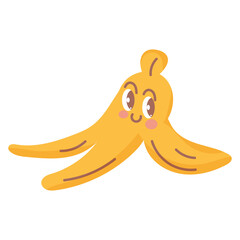 Isolated happy banana shell cartoon Vector