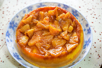 A delicious candied pineapple chiffon cake