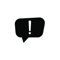 Exclamation sign icon, important mark, attention sign, warning speech bubble.