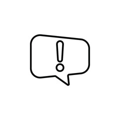 Exclamation sign icon, important mark, attention sign, warning speech bubble.