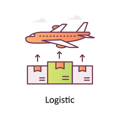 Logistic vector Filled Outline Icon Design illustration. Logistics And Supply Chain Management Symbol on White background EPS 10 File