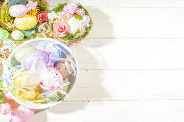 Easter eggs still life composition