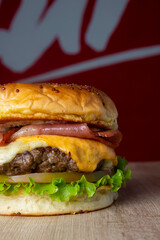 delicious hamburger ready to enjoy with family