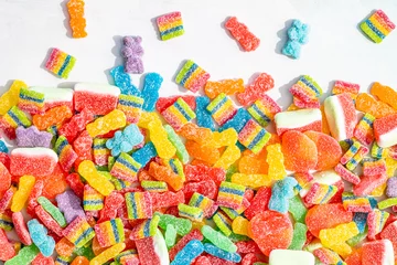 Foto op Plexiglas Sour gummy candy © Corynn
