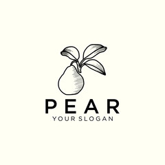 Pear logo icon design template vector illustration