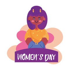 Isolated happy afroamerican women day Vector