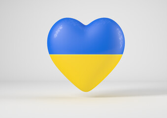 Heart with colors of the flag of Ukraine