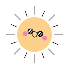 cute sun kawaii character