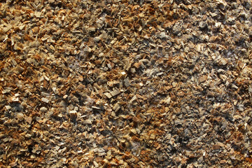 Sawdust in the landfill of a furniture factory