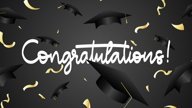 Congrats handwriting calligraphy in class of 2022 , Flat Modern design , Illustration Vector  EPS 10