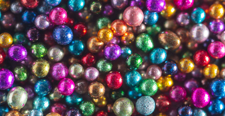 Multicolored beads as an abstract background.