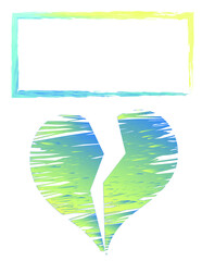 Heart and frame for text or photo
  in support of Ukraine in the war against Russia, yellow and blue