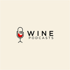 podcast logo with wine glass