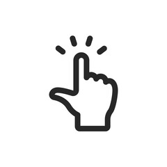 Hand clicking icon. Finger pointer pictogram. Click tap vector symbol.