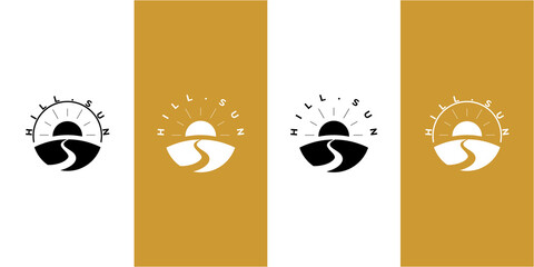 sun and hill logo design inspiration