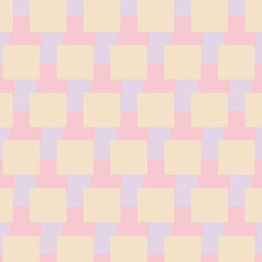 Abstract square seamless pattern in pink, beige, purple pastel colours. Vector design for banners,textiles, wrapping paper, prints, decorations, packaging.