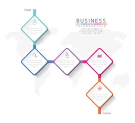 vector illustration infographic design template with 5 options or steps. used in presentation In business or marketing