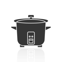 Solid icons for Rice cooker and shadow ,vector illustrations