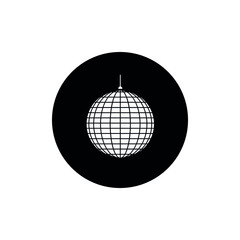 Single disco ball icon circle background black color flat editable. Disco ball vector.