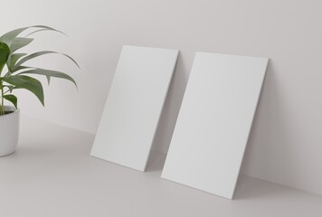 stand on wall business card design for mockup template