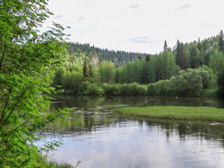 Picturesque river Usva. Perm region. Russia