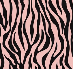 Fototapeta na wymiar Zebra pattern vector seamless print, trendy texture for textile.