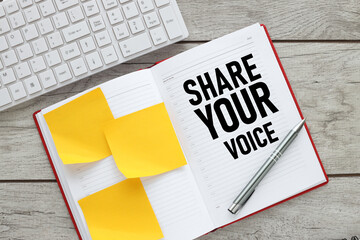 Share your voice notepad with text and stickers