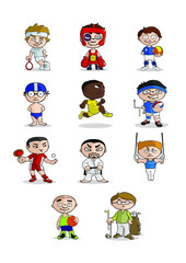 Fototapeta premium set of cartoon sport players