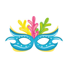 Isolated venetian facial mask with feathers Vector