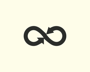 Minimalist Hand Drawn Infinity Symbol , Iconic Logo Design