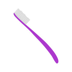 Vector purple flat tooth brush isolated illustration